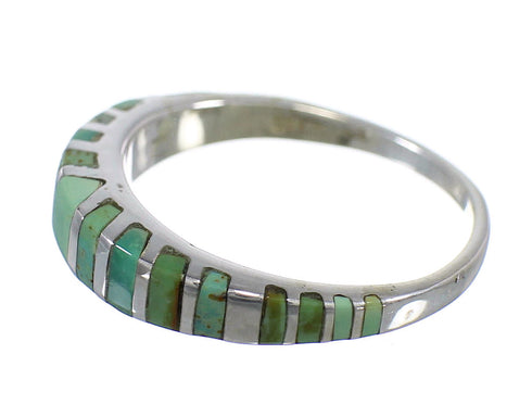 Turquoise Inlay Sterling Silver Jewelry Ring Size 6-3/4 AX80068